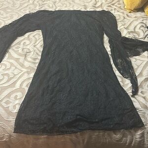 Black lace dress off the shoulder